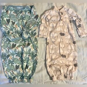 Baby Sleep Gowns with Forest and Cloud Patterns One Size